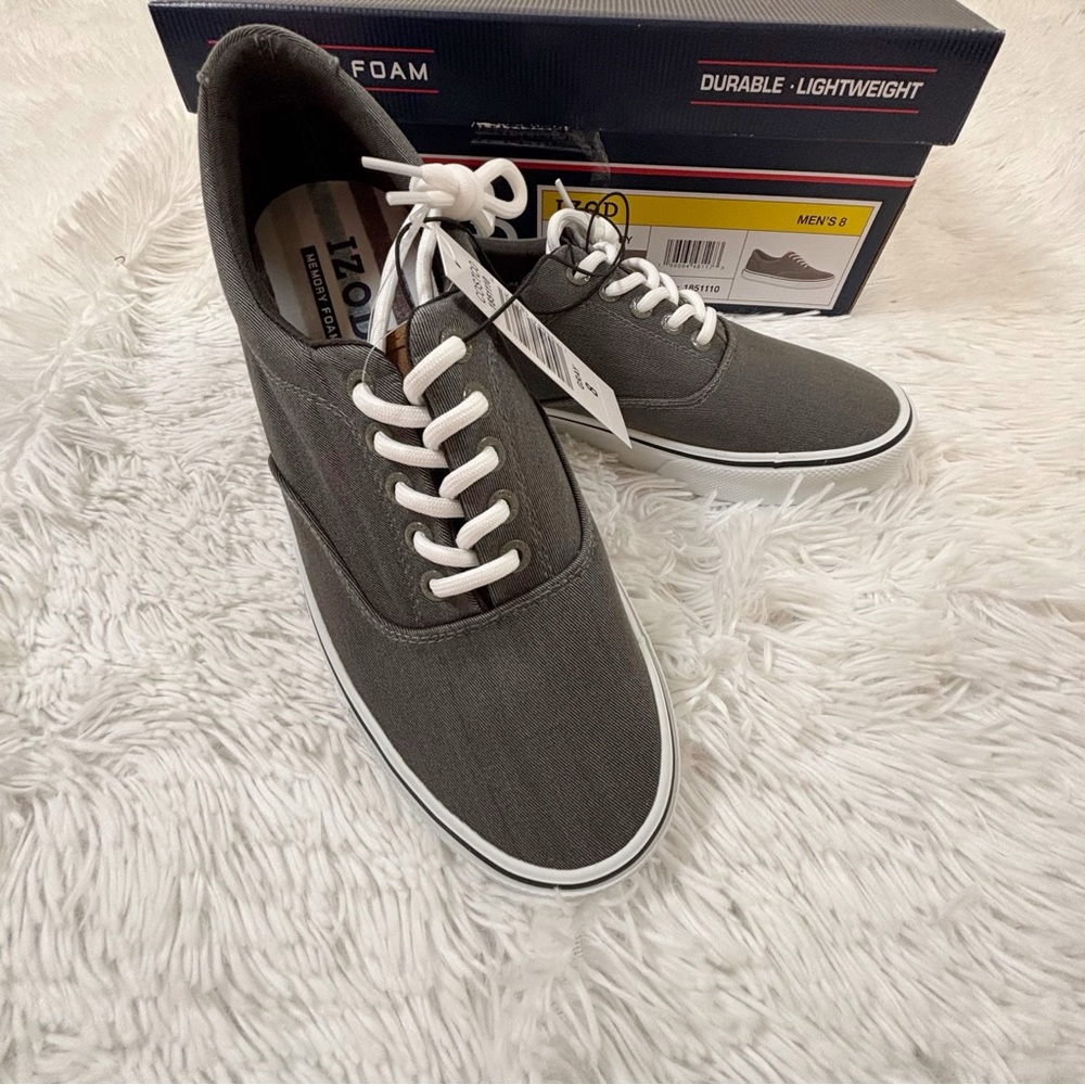 Izod men's‎ Rangley memory foam canvas sneakers durable, light weight